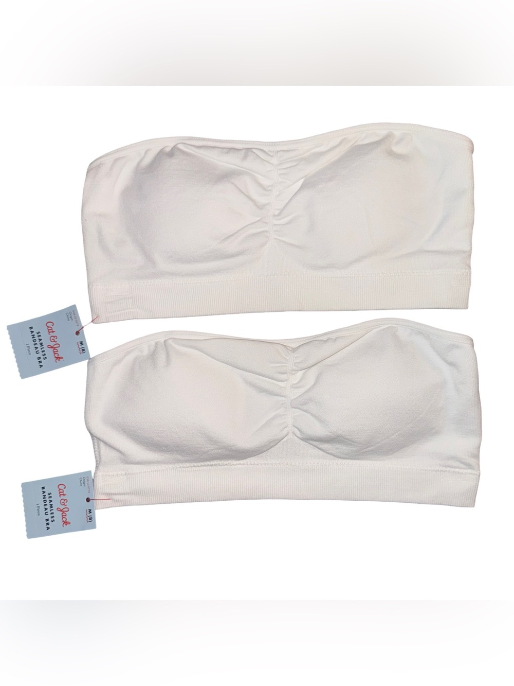 Girls Cat & Jack White Seamless Strapless Bandeau Bras
2 Pk 
Small or Medium
NWT
